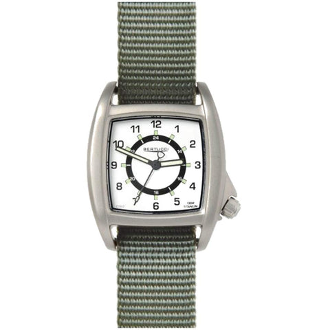 Bertucci C-1T White Dial Lusso Field Watch (Defender Drab Strap) 16019