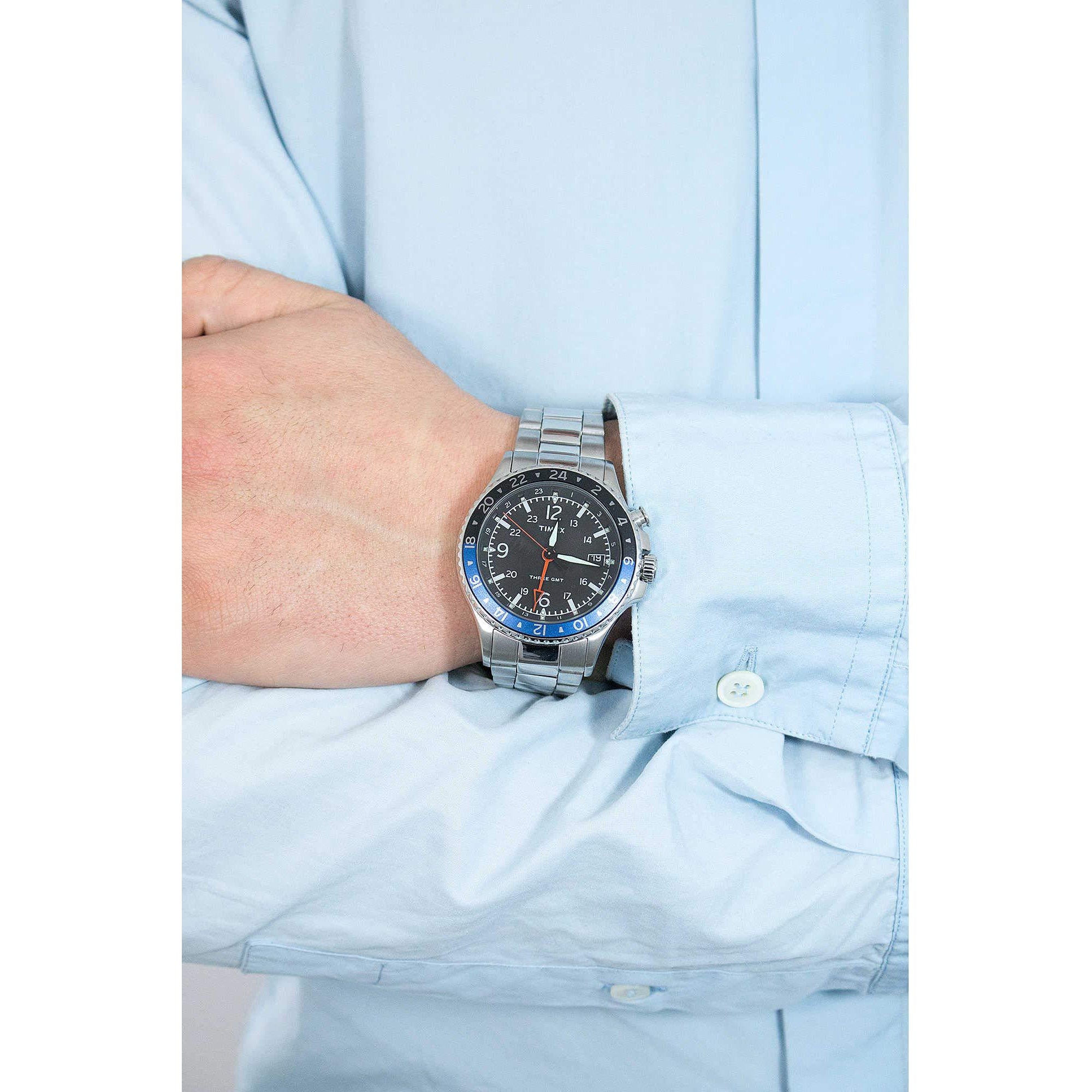 Timex Allied Three GMT Quartz Watch - TW2R43500D7PF