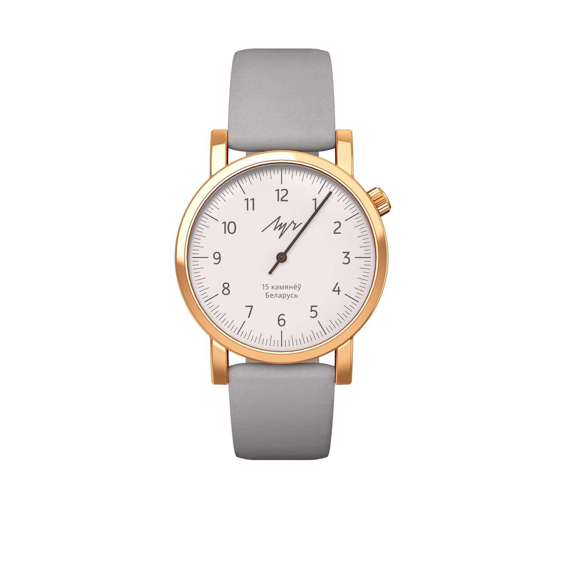 Luch Handwinding One-Handed Watch, Gold Plated - 015236757