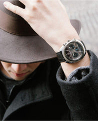 Bulova Curv Chronograph Quartz Watch with Leather Strap - 98A155