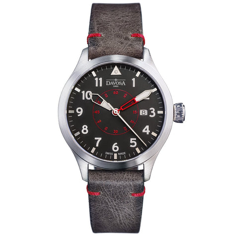 Davosa Neoteric Pilots Watch with Brown Leather Strap - 16156556