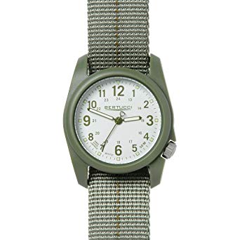 Bertucci DX3 Plus Olive Field Resin Watch Dash-Striped Nylon Strap 11081