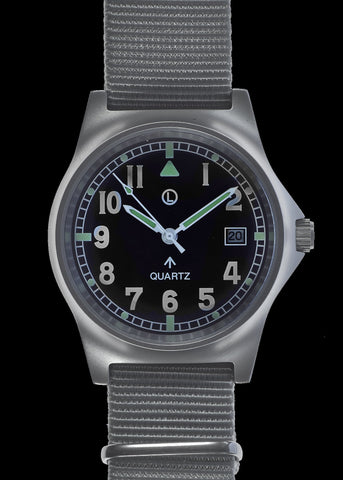 MWC G10 LM Stainless Steel Military Watch on a Grey NATO Strap (Sterile Dial)