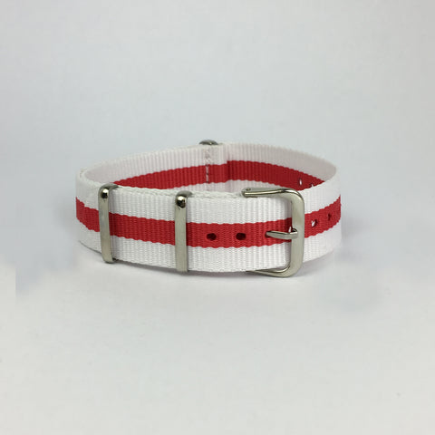 Red & White England Nato Strap