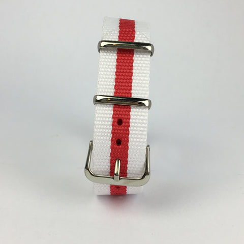 Red & White England Nato Strap