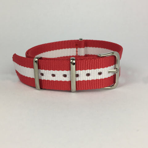 Red & White Switzerland Nato Strap