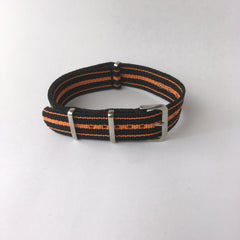 Black & Orange 3 Stripes Nato Strap