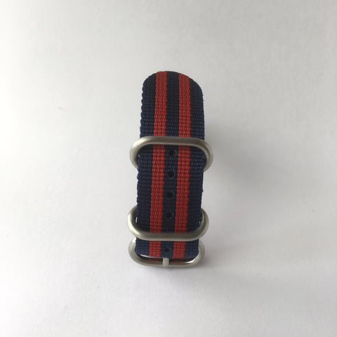 Red & Blue Heavy Duty Zulu 5 Ring Strap