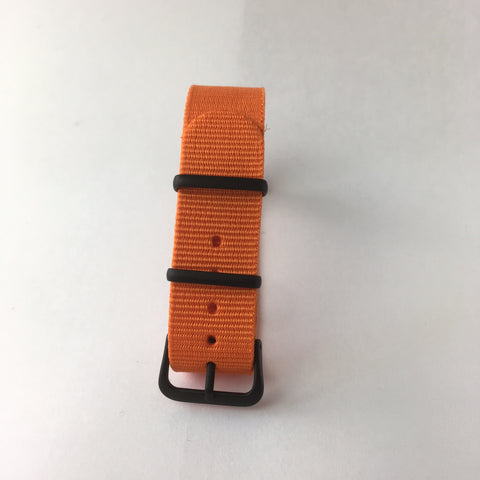 Orange with Black Buckle Nato Strap