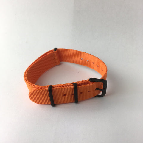 Orange with Black Buckle Nato Strap