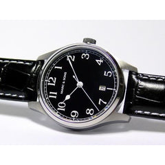 MARC & SONS Marine Automatic Watch Date (Black Dial) MSM-002 - Watchfinder General - UK suppliers of Russian Vostok Parnis Watches MWC G10
 - 3