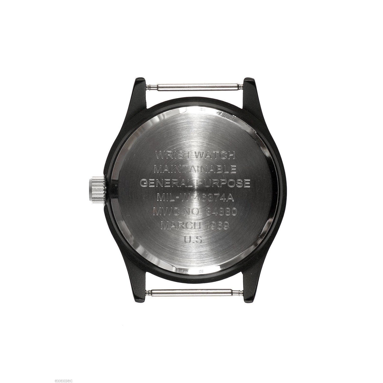 MWC Classic 1960s/70s Matt Black European Pattern Quartz Watch - Watchfinder General - UK suppliers of Russian Vostok Parnis Watches MWC G10
- 3