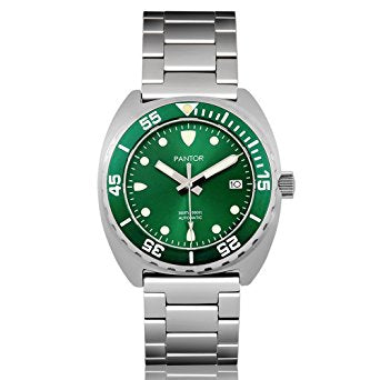 Pantor Sea Lion Automatic Divers Watch Green 300M Stainless Steel