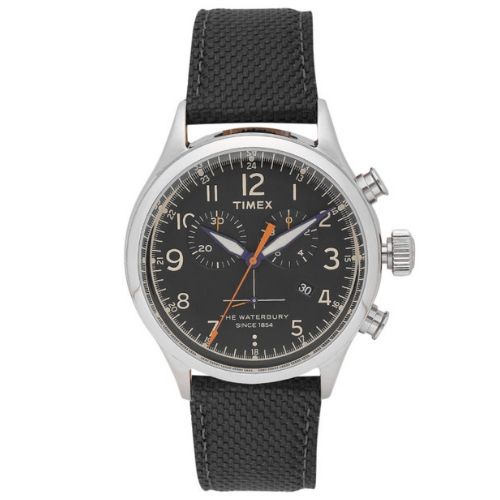 Timex Waterbury Traditional Chronograph Quartz Watch with Leather Strap - TW2R38200