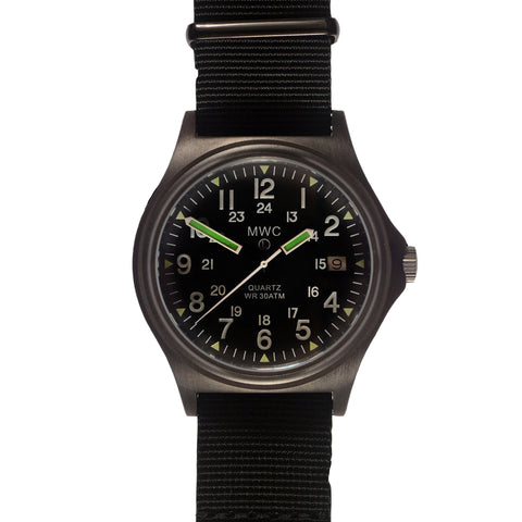 MWC G10 300m / 1000ft Water resistant Limited Edition Military Watch in Brushed Gunmetal Finish with Sapphire Crystal on NATO Strap