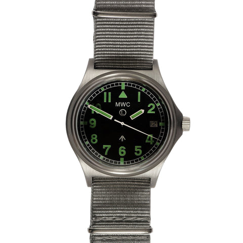 MWC G10 300m / 1000ft Water resistant Limited Edition Brushed Stainless Steel Military Watch with Sapphire Crystal on NATO Strap