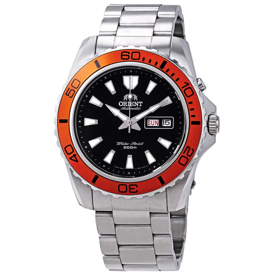 Orient Mako XL Orange Automatic Watch with Stainless-Steel Bracelet FEM75004B9