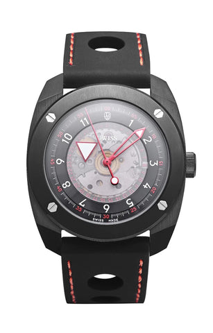 Dwiss R2 Floating Hours Black with Rubber Strap