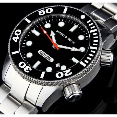 MARC & SONS 1000M Professional automatic Diver watch MSD-020 - Watchfinder General - UK suppliers of Russian Vostok Parnis Watches MWC G10
 - 2