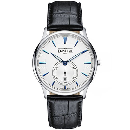 Davosa Flatline White Dress Watch with Leather Strap - 16248315