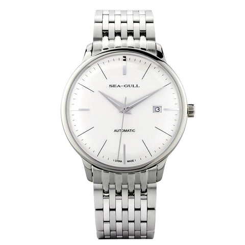 Sea-Gull White Automatic Dress Watch with Sapphire Crystal - 816.519