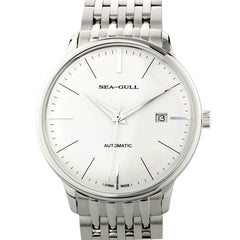Sea-Gull White Automatic Dress Watch with Sapphire Crystal - 816.519