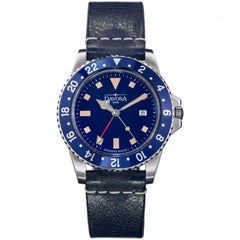 Davosa Vintage Diver in Blue with Leather Strap Watch - 16250045