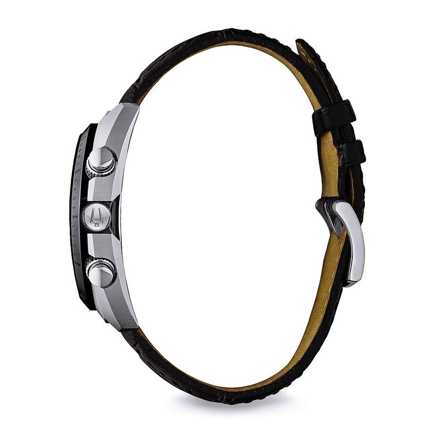 Bulova Curv Chronograph Quartz Watch with Leather Strap - 98A155