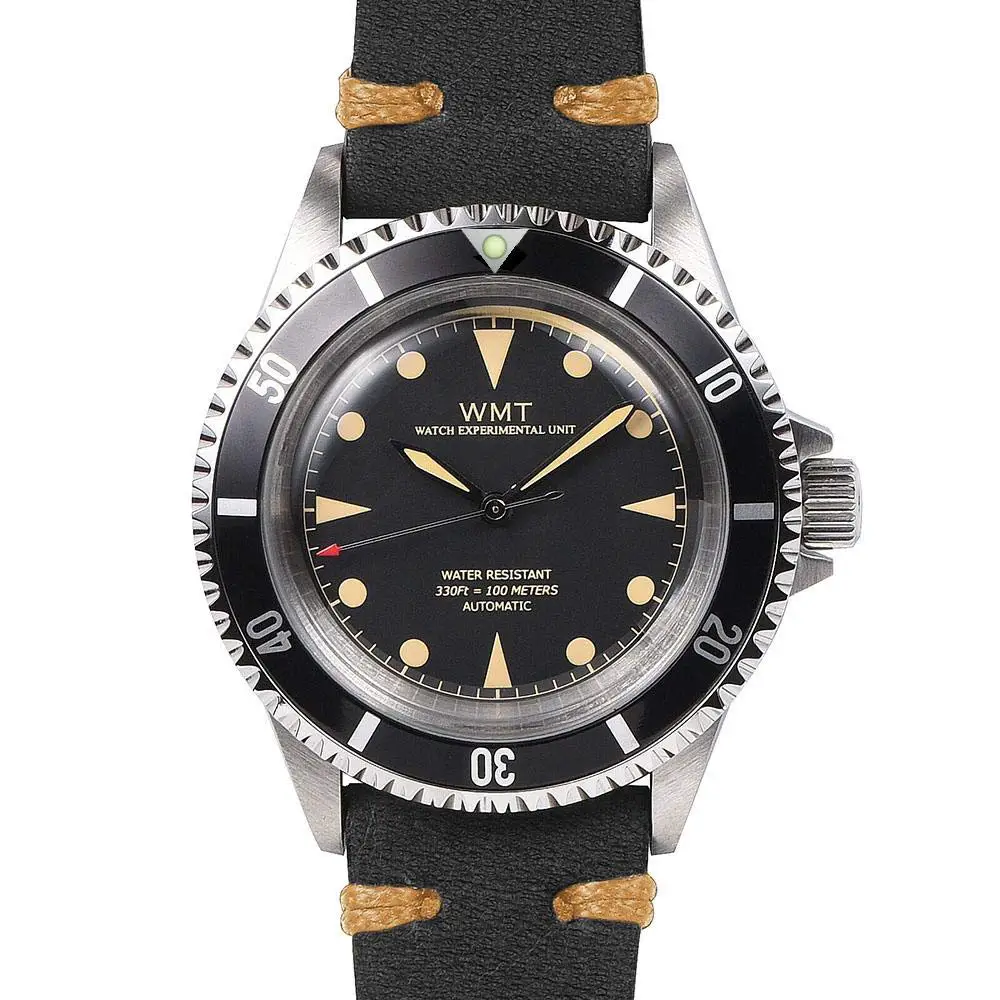 Walter Mitt Royal Marine Automatic Diver Watch Black with Black Strap