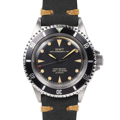 Walter Mitt Royal Marine Automatic Diver Watch Black with Black Strap