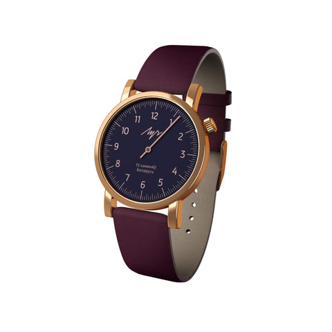 Luch Handwinding One-Handed Watch, Gold Plated - 014276757