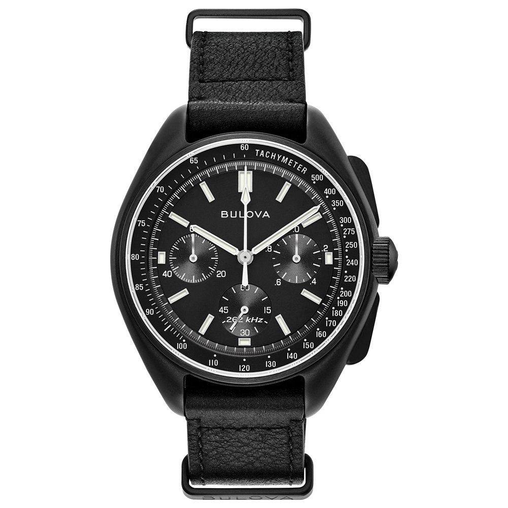 Bulova Black Special Edition Lunar Pilot Chronograph Watch 98A186