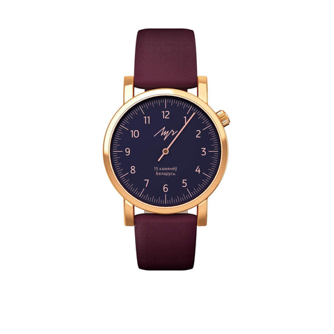 Luch Handwinding One-Handed Watch, Gold Plated - 014276757