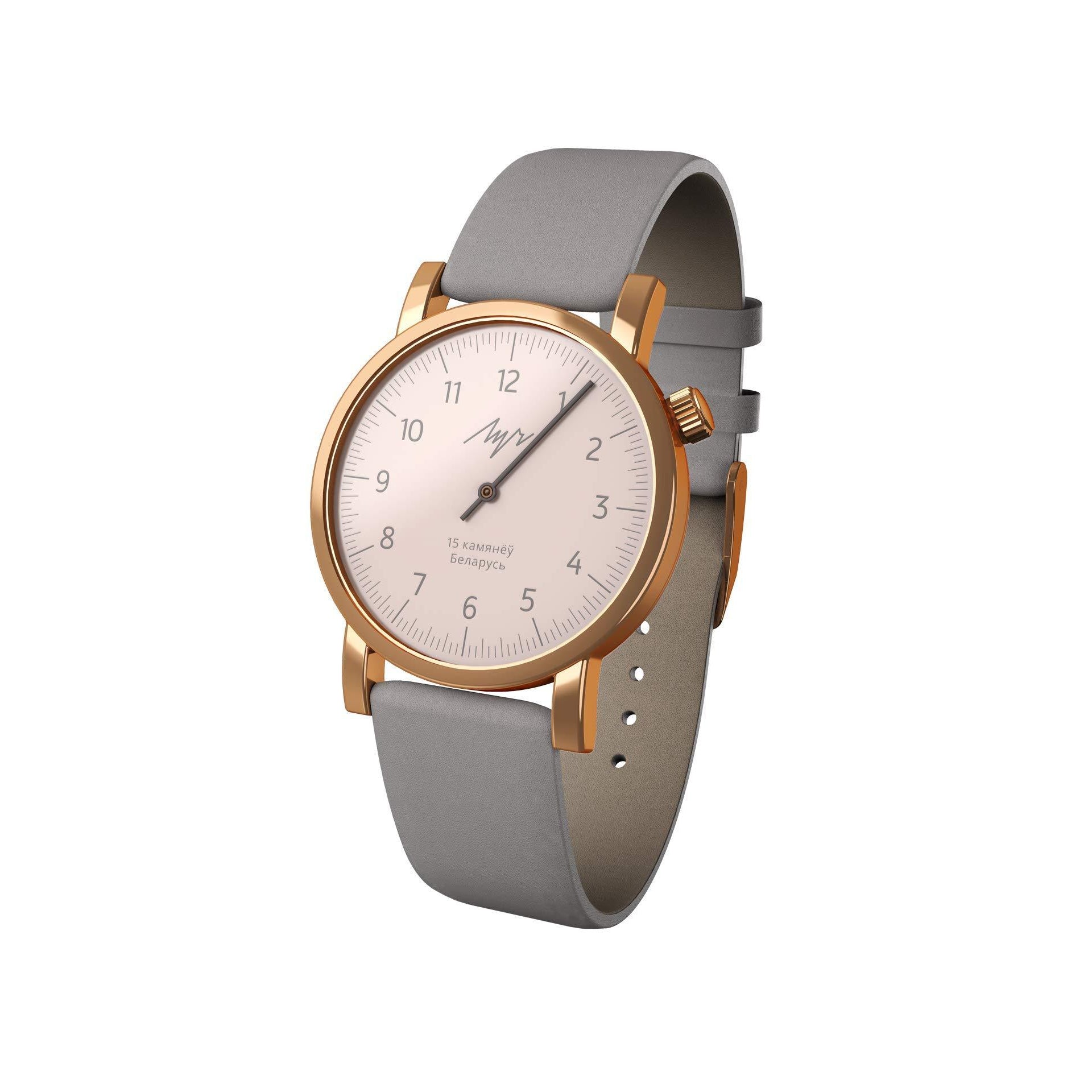 Luch Handwinding One-Handed Watch, Gold Plated - 015236757