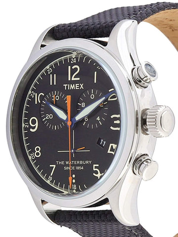 Timex Waterbury Traditional Chronograph Quartz Watch with Leather Strap - TW2R38200