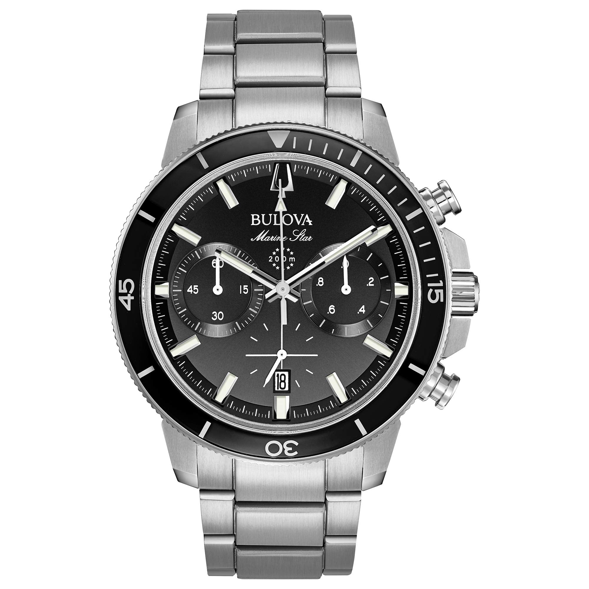 Bulova Marine Star Stainless Steel Chronograph Watch on Bracelet - 96B272
