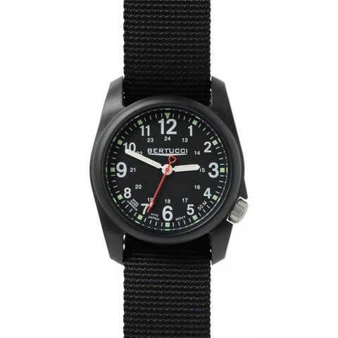 Bertucci DX3 Black Resin Watch, Black Nylon Strap, Black Dial - 11015