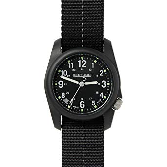 Bertucci DX3 Plus Black Field Resin Watch Dash-Striped Black Nylon Strap 11043