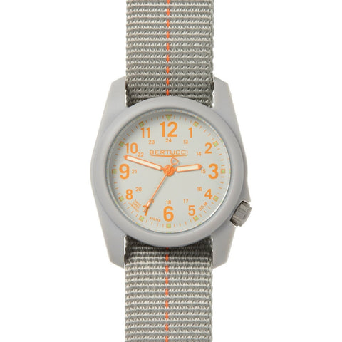 Bertucci DX3 Plus Field Resin Watch (Dash-Striped Granite Gray/Orange Nylon Strap) 11045