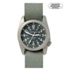 Bertucci A-2T Vintage Marine Green Titanium Watch with Olive Drab Nylon Strap 12030
