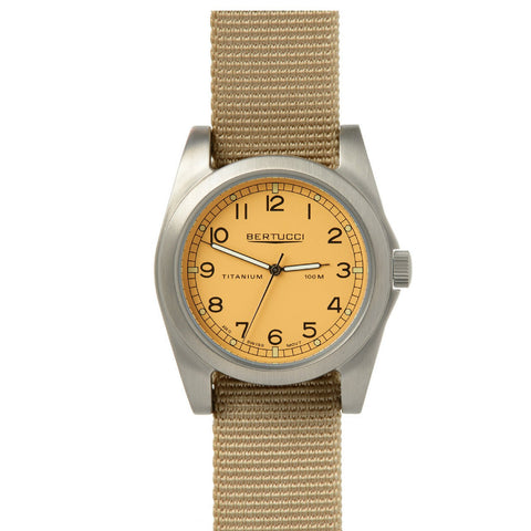 Bertucci A-3T Vintage 42 Titanium Watch (Khaki Nylon Strap) 13306
