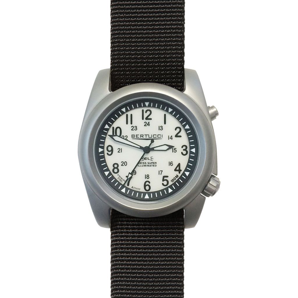 Bertucci A-2SEL Super Illuminated Field Watch - Ghost Grey Dial Black Band 22025