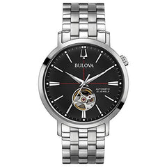 Bulova Classic Automatic Watch with Black Dial and Stainless Steel Bracelet - 96A199