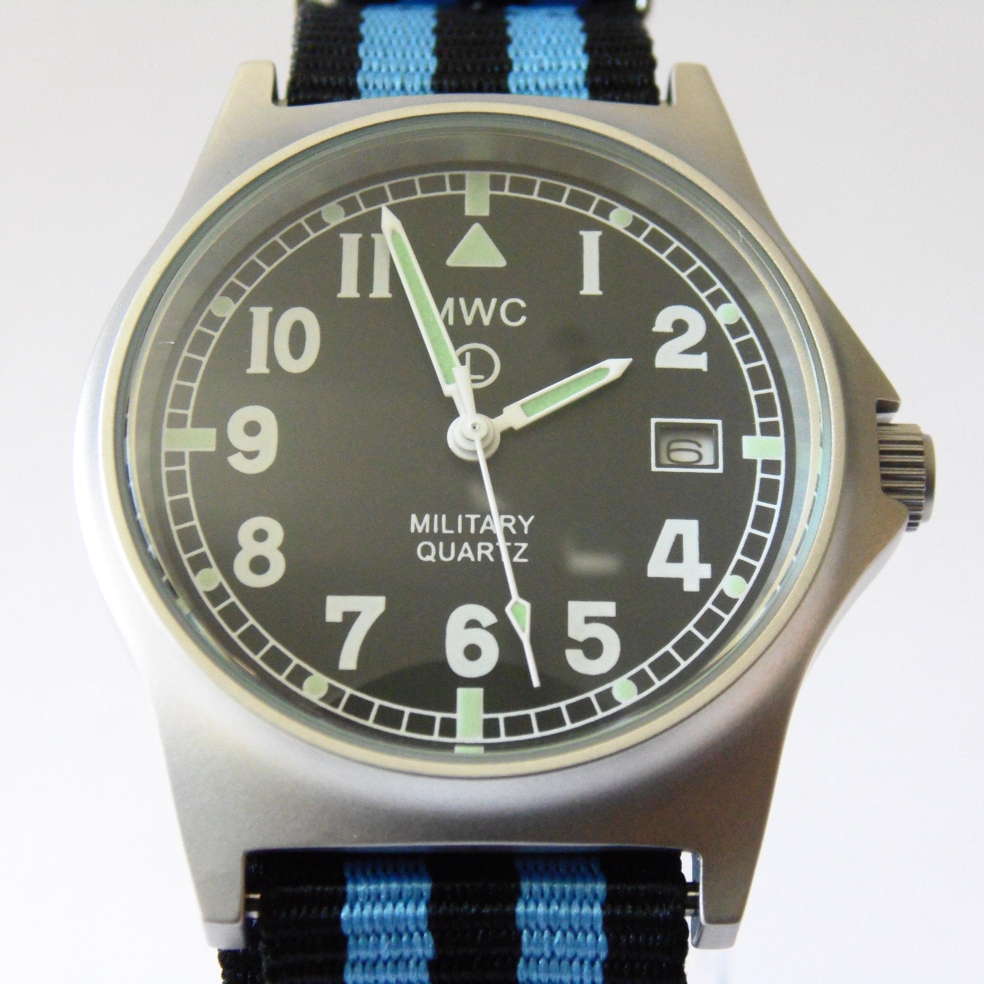 MWC G10 LM Military Watch (Black and Blue Nato Strap) - Watchfinder General - UK suppliers of Russian Vostok Parnis Watches MWC G10
 - 1