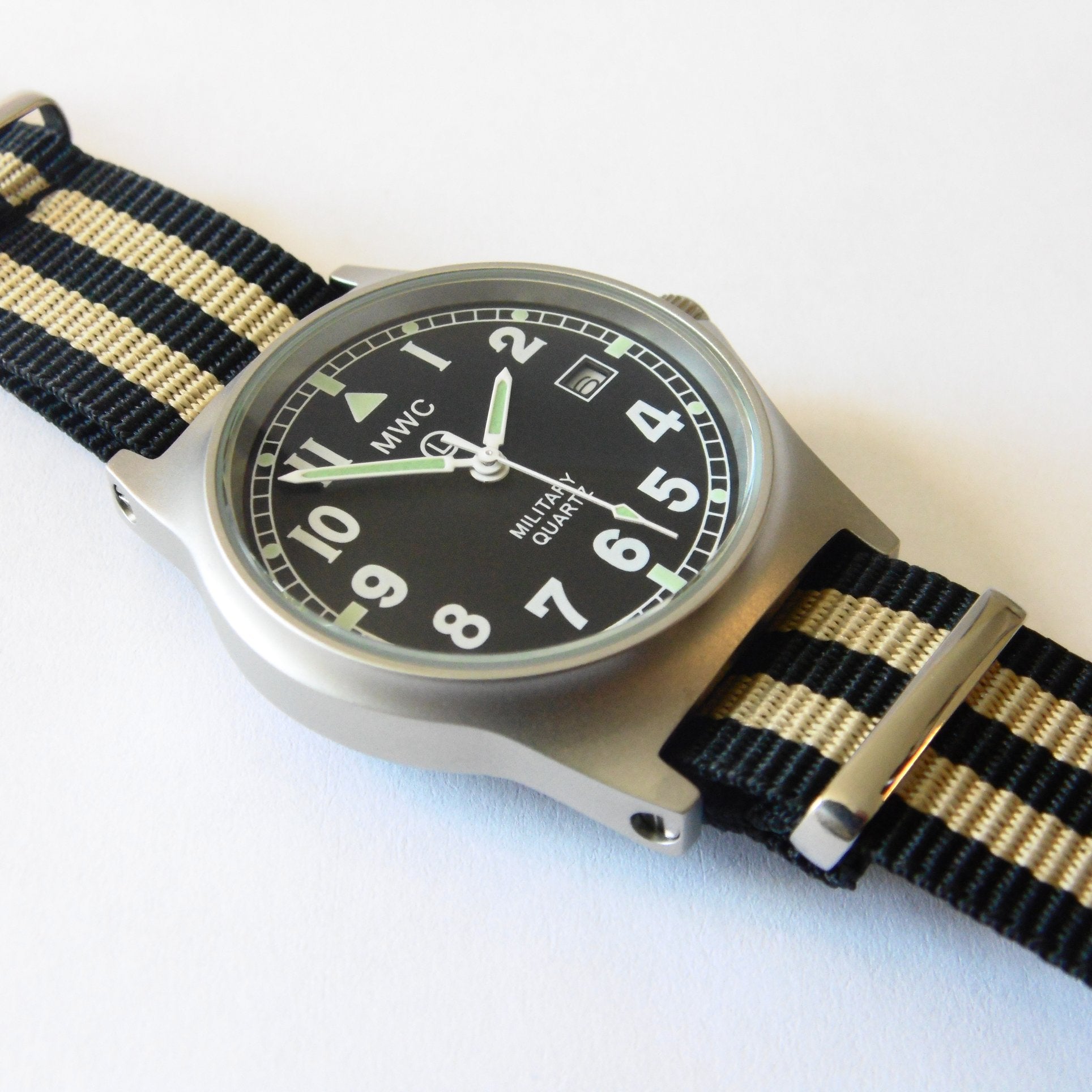 MWC G10 LM Military Watch (Black and Beige Nato Strap) - Watchfinder General - UK suppliers of Russian Vostok Parnis Watches MWC G10
 - 2
