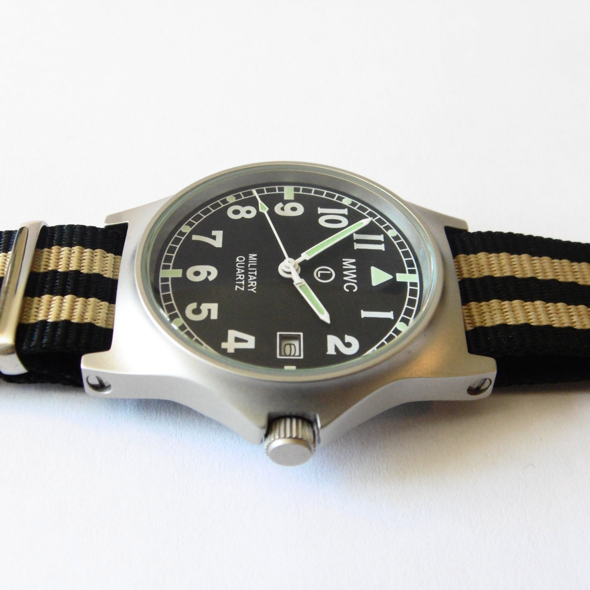 MWC G10 LM Military Watch (Black and Beige Nato Strap) - Watchfinder General - UK suppliers of Russian Vostok Parnis Watches MWC G10
 - 3