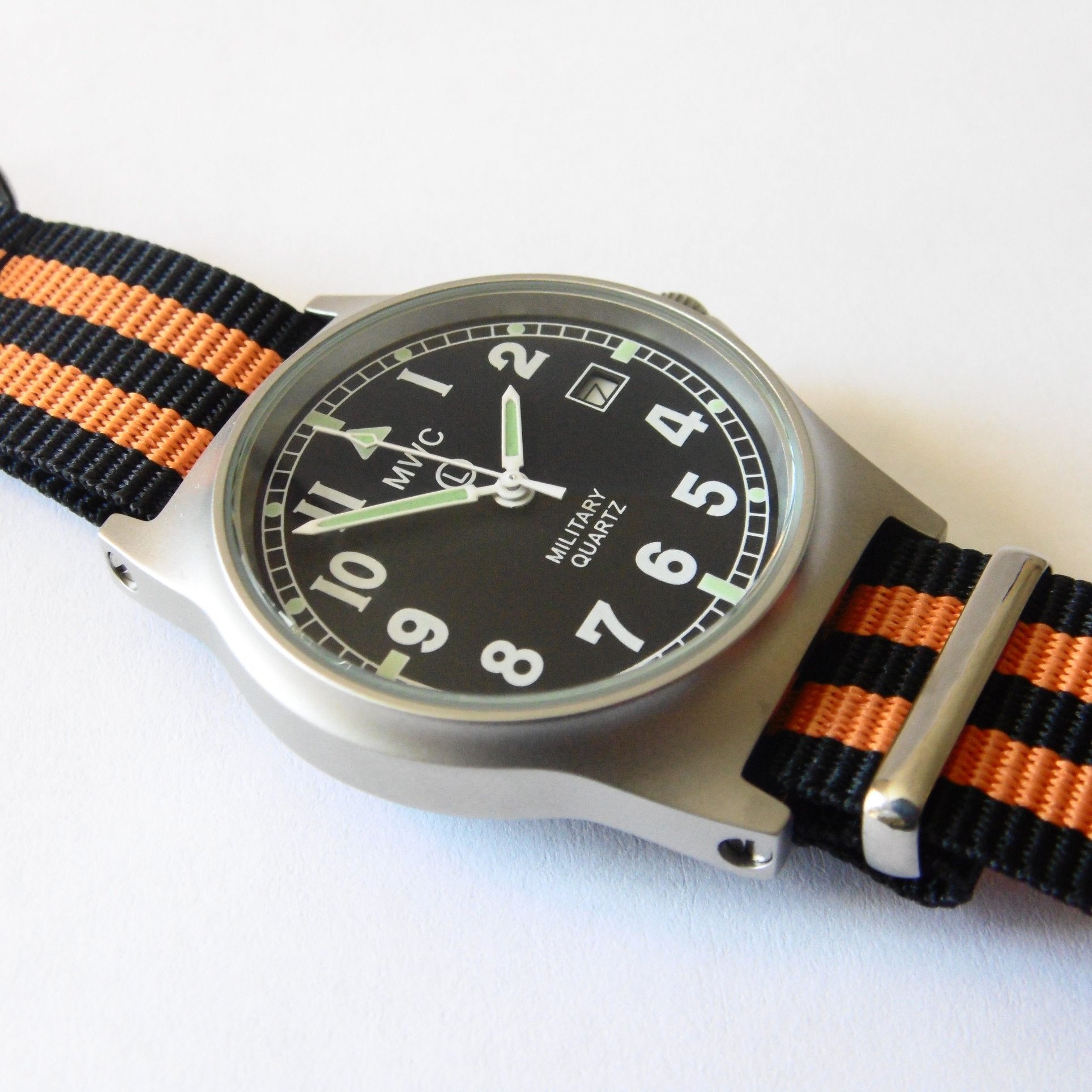 MWC G10 LM Military Watch (Black and Orange Nato Strap) - Watchfinder General - UK suppliers of Russian Vostok Parnis Watches MWC G10
 - 2