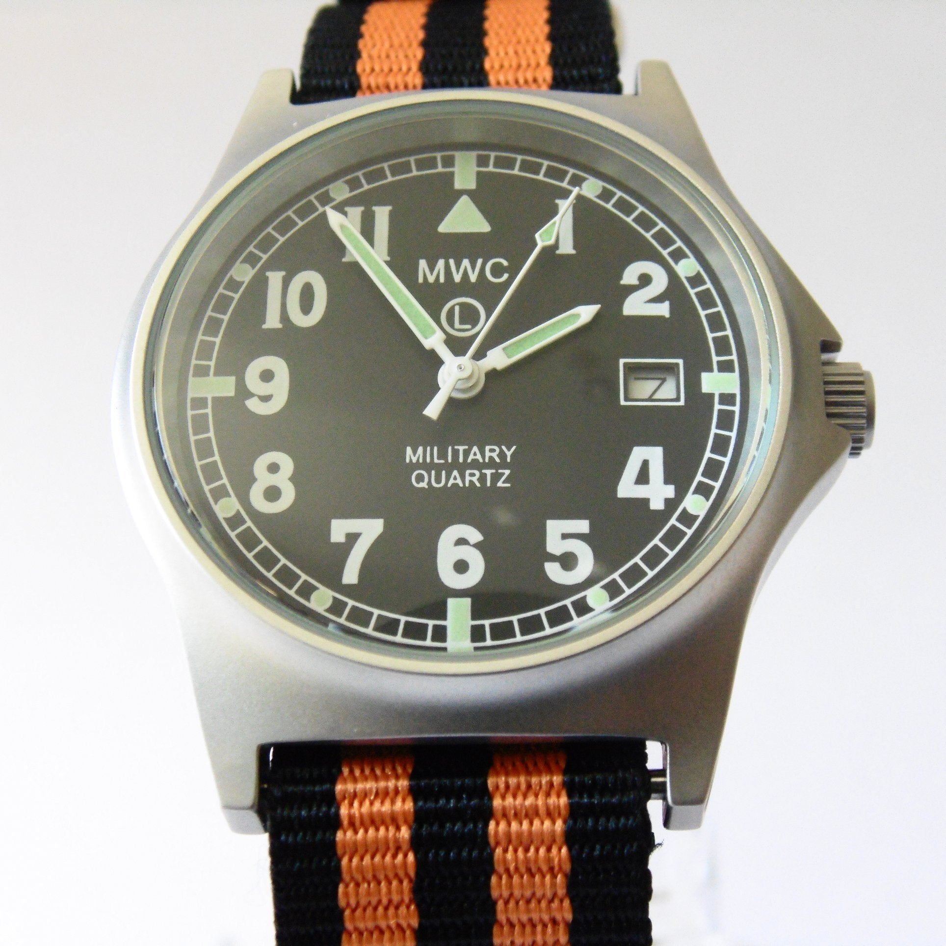 MWC G10 LM Military Watch (Black and Orange Nato Strap) - Watchfinder General - UK suppliers of Russian Vostok Parnis Watches MWC G10
 - 1