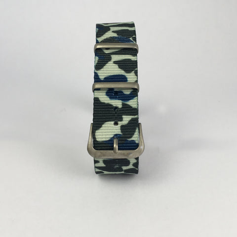 Blue & Green Camouflage Nato Strap