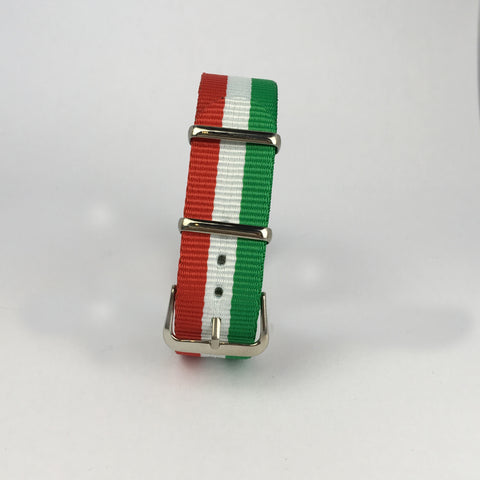 Green, White & Red Italy Nato Strap